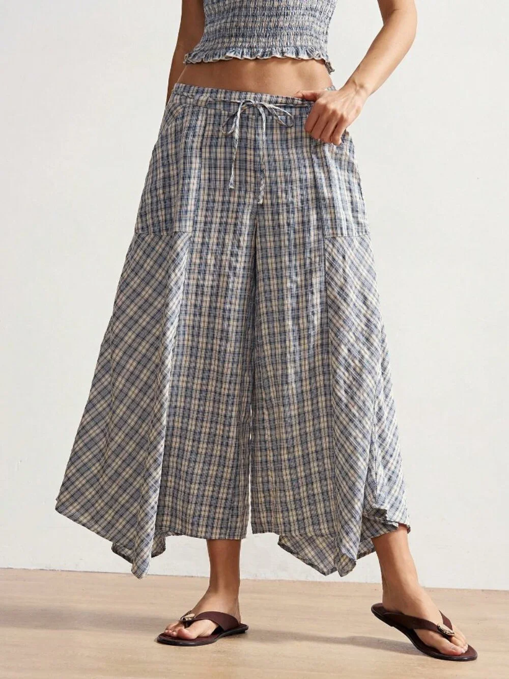 Casual Women's Boho Plaid Long Pants